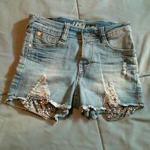 Distressed Denim Shorts